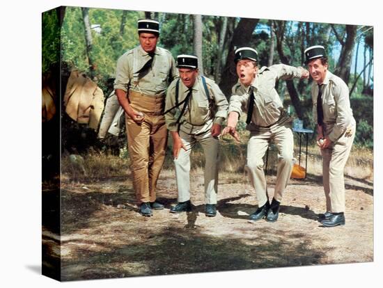 Louis de Funès, Michel Galabru, Jean Lefevre and Christian Marin: Le Gendarme de Saint-Tropez, 1964-Marcel Dole-Stretched Canvas