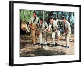 Louis de Funès, Michel Galabru, Jean Lefevre and Christian Marin: Le Gendarme de Saint-Tropez, 1964-Marcel Dole-Framed Photographic Print