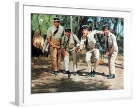 Louis de Funès, Michel Galabru, Jean Lefevre and Christian Marin: Le Gendarme de Saint-Tropez, 1964-Marcel Dole-Framed Photographic Print