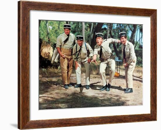 Louis de Funès, Michel Galabru, Jean Lefevre and Christian Marin: Le Gendarme de Saint-Tropez, 1964-Marcel Dole-Framed Photographic Print