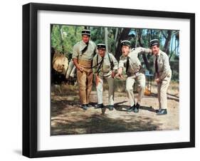 Louis de Funès, Michel Galabru, Jean Lefevre and Christian Marin: Le Gendarme de Saint-Tropez, 1964-Marcel Dole-Framed Photographic Print