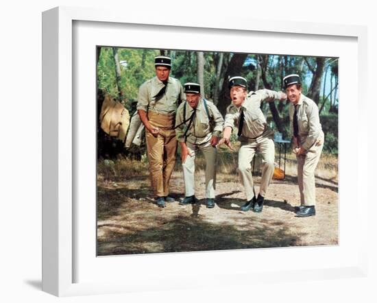 Louis de Funès, Michel Galabru, Jean Lefevre and Christian Marin: Le Gendarme de Saint-Tropez, 1964-Marcel Dole-Framed Photographic Print