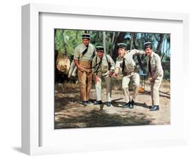 Louis de Funès, Michel Galabru, Jean Lefevre and Christian Marin: Le Gendarme de Saint-Tropez, 1964-Marcel Dole-Framed Photographic Print