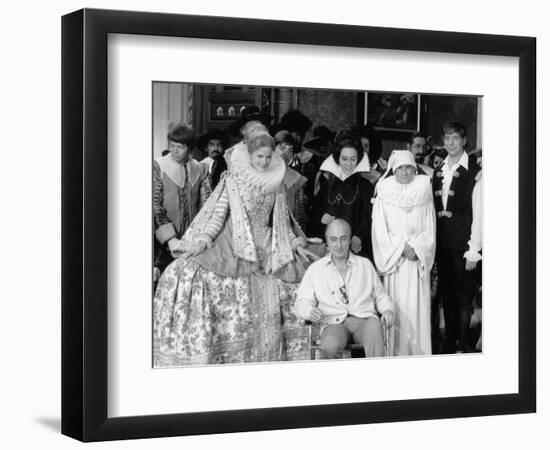 Louis de Funès,, Yves Montand and Alice Sapritchshooting Picture: La Folie Des Grandeurs, 1971-Marcel Dole-Framed Photographic Print