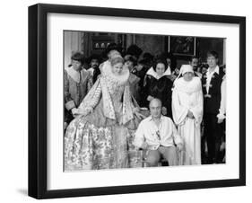 Louis de Funès,, Yves Montand and Alice Sapritchshooting Picture: La Folie Des Grandeurs, 1971-Marcel Dole-Framed Photographic Print