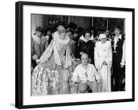 Louis de Funès,, Yves Montand and Alice Sapritchshooting Picture: La Folie Des Grandeurs, 1971-Marcel Dole-Framed Photographic Print