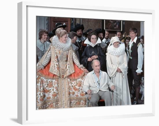 Louis de Funès,, Yves Montand and Alice Sapritchshooting Picture: La Folie Des Grandeurs, 1971-Marcel Dole-Framed Photographic Print