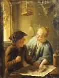 A Youth and a Young Woman Playing the Jeu de l'Oie in an Interior, 1743-Louis De Moni-Stretched Canvas