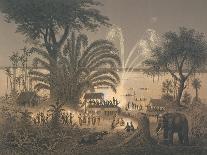 Fireworks on the River at Celebrations in Bassac-Louis Delaporte-Giclee Print