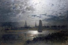 Moonlight over Luebeck-Louis Douzette-Laminated Giclee Print