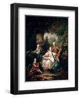 Louis Du Bouchet Marquis de Sourches and His Family, 1750-Francois Hubert Drouais-Framed Giclee Print