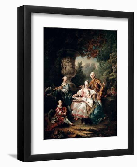 Louis Du Bouchet Marquis de Sourches and His Family, 1750-Francois Hubert Drouais-Framed Giclee Print