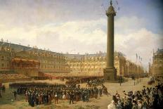 Return of Napoleon Iii's Army from Italy, Parade on Place Vendome in Paris, August 14, 1859-Louis Eugene Ginain-Stretched Canvas