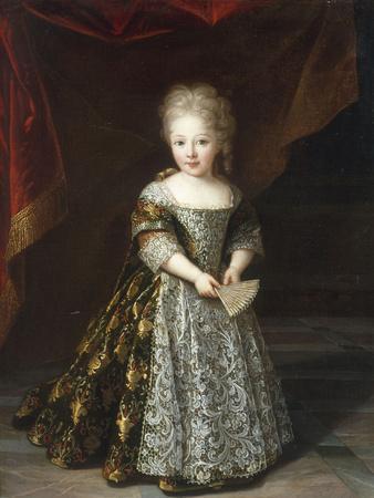 Portrait of a Young Girl wearing an Embroidered Lace-Trimmed Dress