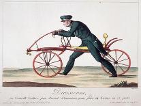 Draisienne ou nouvelle voiture, par brevet d'invention, pour faire 14 lieues en 15 jours-Louis-François Charon-Mounted Giclee Print