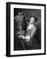 Louis Francois Roubiliac Making a Sculpture of Shakespeare, C1765, (1920)-David Martin-Framed Giclee Print