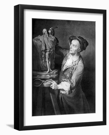 Louis Francois Roubiliac Making a Sculpture of Shakespeare, C1765, (1920)-David Martin-Framed Giclee Print