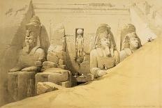 'Front elevation of the Great Temple of Abu Simbel, Nubia', Egypt, 1849-Louis Haghe-Giclee Print