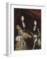 Louis II de Bourbon, 4° prince de Condé, dit le Grand Condé (1621-1686) et son fils aîné-Claude Lefebvre-Framed Giclee Print