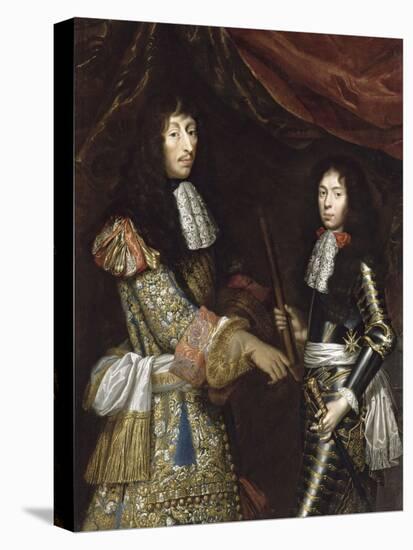 Louis II de Bourbon, 4° prince de Condé, dit le Grand Condé (1621-1686) et son fils aîné-Claude Lefebvre-Stretched Canvas