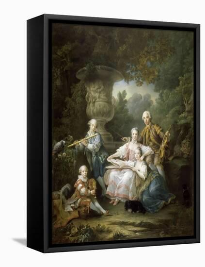 Louis II Du Bouchet De Sourches with His Family-François-Hubert Drouais-Framed Stretched Canvas
