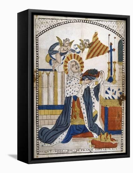 Louis IX, King of France, in Chartres Cathedral in His Coronation Robes, 1226-null-Framed Stretched Canvas