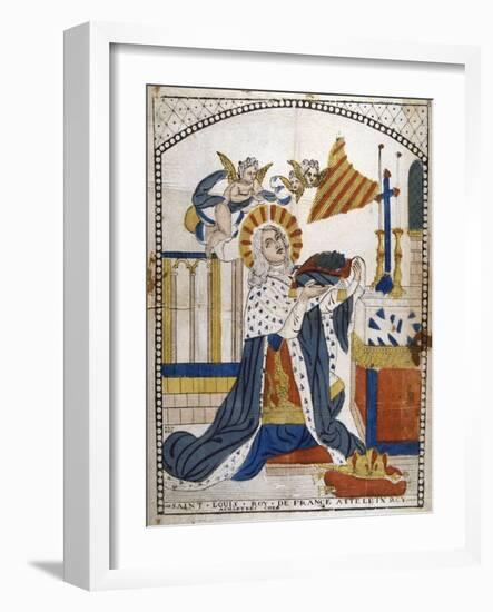 Louis IX, King of France, in Chartres Cathedral in His Coronation Robes, 1226-null-Framed Giclee Print