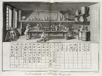 Scientific Laboratory and Table of Chemical Signs, from the 'Encyclopedia' by Denis Diderot-Louis-Jacques Goussier-Giclee Print