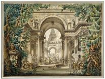 Procession in a Temple. Set Design for a Theatre Play, 18th or Early 19th Century-Louis Jean Desprez-Giclee Print