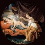 Psyche Surprising Sleeping Cupid-Louis-Jean-François Lagrenée-Stretched Canvas