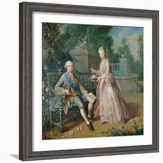 Louis Jean Marie De Bourbon, Duc De Penthievre with His Daughter, Louise-Marie Adelaide-Jean Baptiste Charpentier-Framed Giclee Print