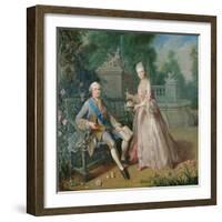 Louis Jean Marie De Bourbon, Duc De Penthievre with His Daughter, Louise-Marie Adelaide-Jean Baptiste Charpentier-Framed Giclee Print