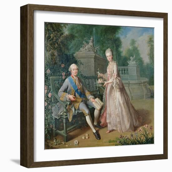 Louis Jean Marie De Bourbon, Duc De Penthievre with His Daughter, Louise-Marie Adelaide-Jean Baptiste Charpentier-Framed Giclee Print