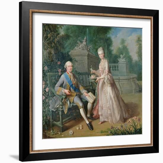 Louis Jean Marie De Bourbon, Duc De Penthievre with His Daughter, Louise-Marie Adelaide-Jean Baptiste Charpentier-Framed Giclee Print