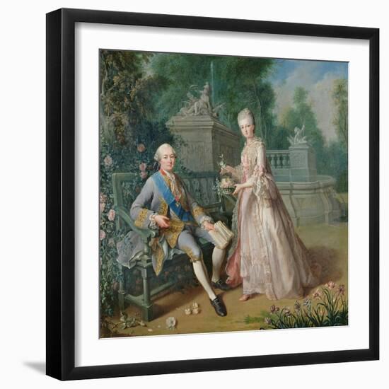 Louis Jean Marie De Bourbon, Duc De Penthievre with His Daughter, Louise-Marie Adelaide-Jean Baptiste Charpentier-Framed Giclee Print