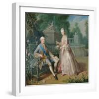 Louis Jean Marie De Bourbon, Duc De Penthievre with His Daughter, Louise-Marie Adelaide-Jean Baptiste Charpentier-Framed Giclee Print