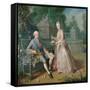 Louis Jean Marie De Bourbon, Duc De Penthievre with His Daughter, Louise-Marie Adelaide-Jean Baptiste Charpentier-Framed Stretched Canvas