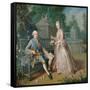 Louis Jean Marie De Bourbon, Duc De Penthievre with His Daughter, Louise-Marie Adelaide-Jean Baptiste Charpentier-Framed Stretched Canvas