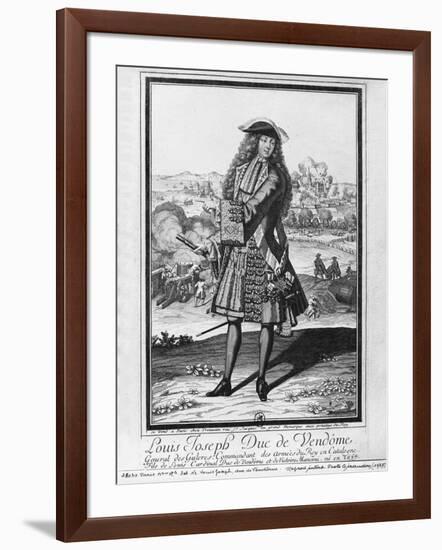 Louis Joseph De Bourbon, Duke of Vendome, known as 'The Great Vendome' (Engraving) (B/W Photo)-French-Framed Giclee Print