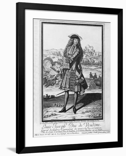 Louis Joseph De Bourbon, Duke of Vendome, known as 'The Great Vendome' (Engraving) (B/W Photo)-French-Framed Giclee Print