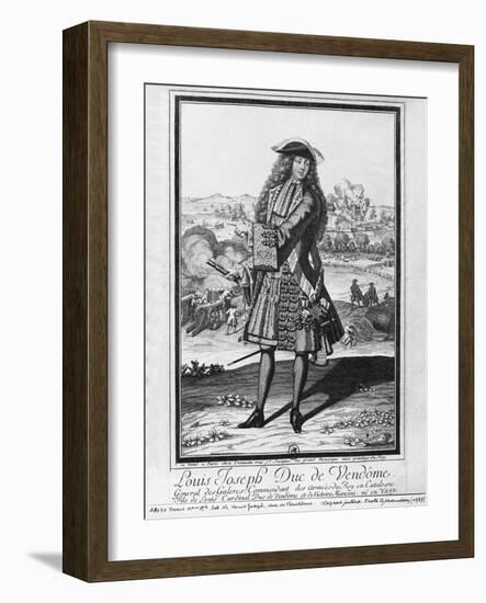 Louis Joseph De Bourbon, Duke of Vendome, known as 'The Great Vendome' (Engraving) (B/W Photo)-French-Framed Giclee Print
