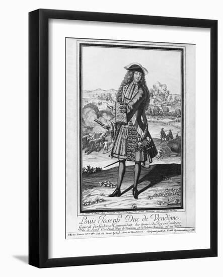 Louis Joseph De Bourbon, Duke of Vendome, known as 'The Great Vendome' (Engraving) (B/W Photo)-French-Framed Giclee Print