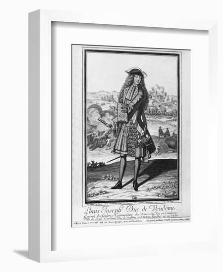 Louis Joseph De Bourbon, Duke of Vendome, known as 'The Great Vendome' (Engraving) (B/W Photo)-French-Framed Premium Giclee Print