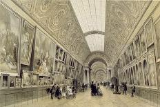 View of the Great Gallery at the Louvre, C.1850-70-Louis Jules Arnout-Giclee Print