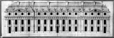 Chateau de Vincennes: Elevation of the Facade of a Corner Pavilion, 1658-Louis Le Vau-Stretched Canvas
