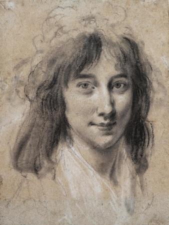 Portrait of a Young Lady (Black and White Chalk on Paper)