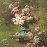 Peonies in a Wild Garden (detail)-Louis-Marie Lemaire-Stretched Canvas