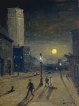 New York at Night-Louis Michel Eilshemius-Framed Stretched Canvas