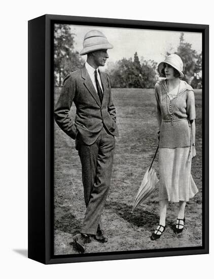 Louis Mountbatten with His Fiancee Edwina Ashley-null-Framed Stretched Canvas