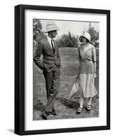 Louis Mountbatten with His Fiancee Edwina Ashley-null-Framed Photographic Print